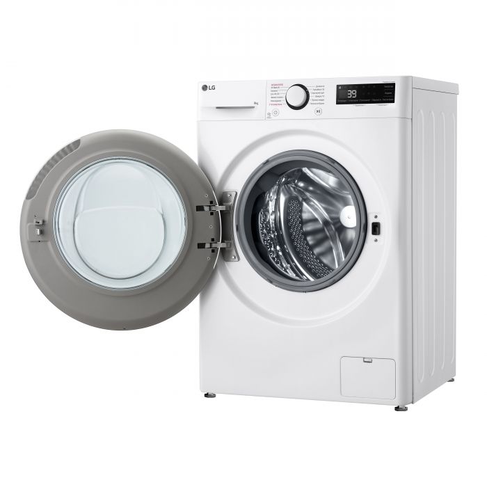 Пральна машина LG фронтальна, 9кг, 1200, A, 48см, дисплей, пара, інвертор, білий