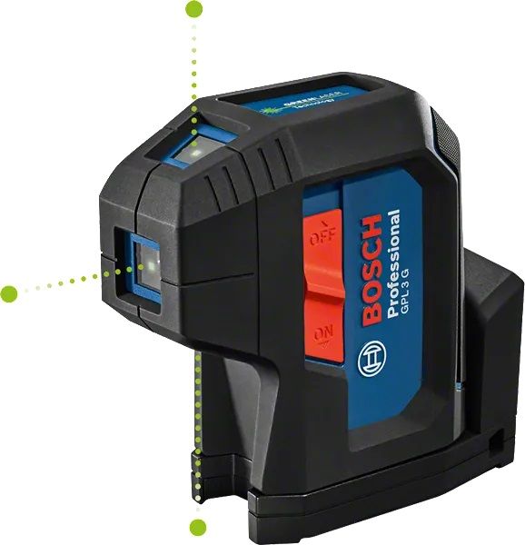 Нівелір лазерний Bosch Professional GPL 3G до 30м ±0.3мм/м зелений промінь чохол 0.35кг