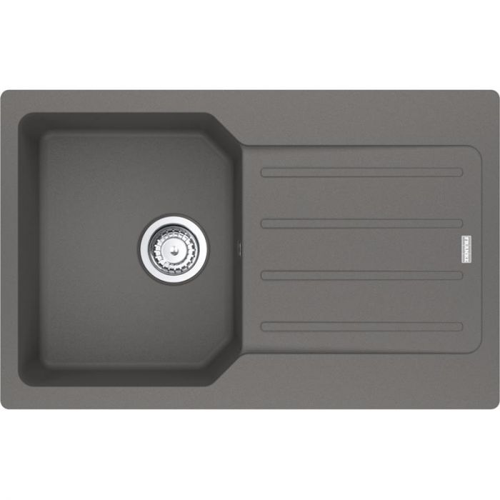 Мийка кухонна Franke City, фраграніт, прямокутник, з крилом, 780х500х190мм, чаша - 1, врізна, оборотна, UCG 611-78, сірий камінь