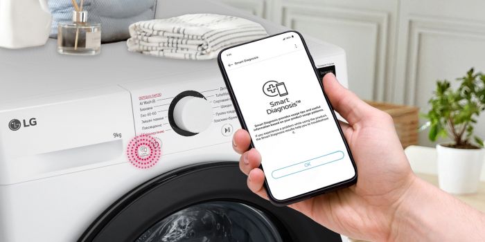 Пральна машина LG фронтальна, 9кг, 1200, A, 48см, дисплей, пара, інвертор, білий