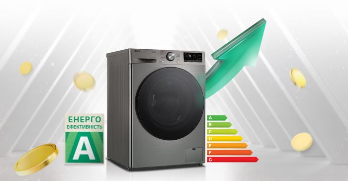 Пральна машина LG фронтальна, 11кг, 1400, A, 57см, дисплей, пара, інвертор, сріблястий