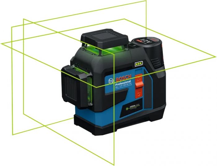 Нівелір лазерний Bosch GLL 12V-100-33 CG 12В/4АА до 30м ±0.3мм/м зелений промінь чохол 1.76кг