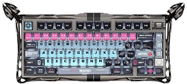 Клавіатура механічна GravaStar Mercury V75 Pro 80keys, Magnetic Jade Gaming, 8K, USB-A, RGB, Cyberpunk