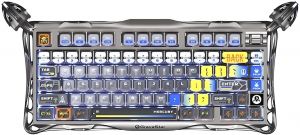 Клавіатура механічна GravaStar Mercury K1 Pro 80keys, GravaStar x Kailh Speedy Mint, BT/WL/USB, Interstellar Silver