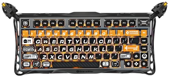 Клавіатура механічна GravaStar Mercury K1 Pro 80keys, GravaStar x Kailh Speedy Mint, BT/WL/USB, CyberFlare