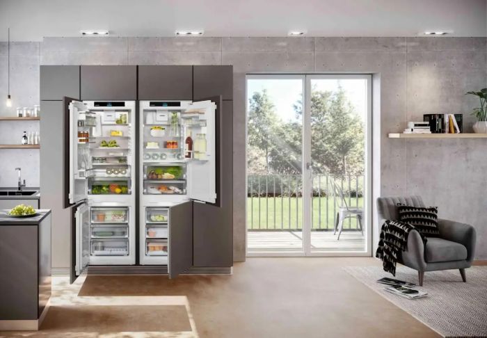 Холодильник Liebherr вбудований багатодверний, 177x111.8х54.6, холод.відд.-277л, мороз.відд.-138л, 4дв., A++, NF, інв., диспл внутр., зона св-ті, білий