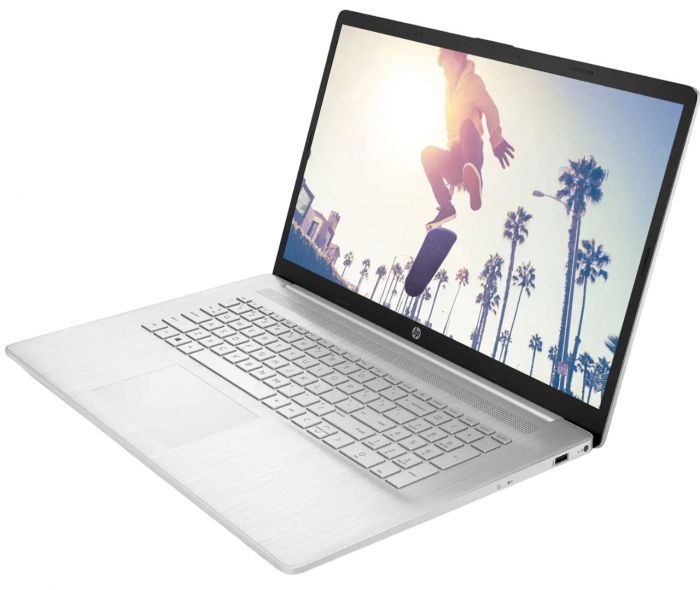 Ноутбук HP 17-cp3019ua 17.3" FHD IPS AG, AMD R7-7730U, 16GB, F512GB, UMA, DOS, сріблястий
