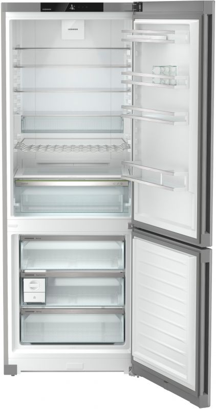 Холодильник Liebherr з нижн. мороз., 201.5x74.7х67.5, холод.відд.-346л, мороз.відд.-128л, 2дв., A++, NF, диспл внутр., сірий