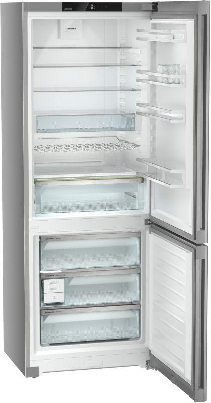 Холодильник Liebherr з нижн. мороз., 201.5x74.7х67.5, холод.відд.-346л, мороз.відд.-128л, 2дв., A++, NF, диспл внутр., сірий