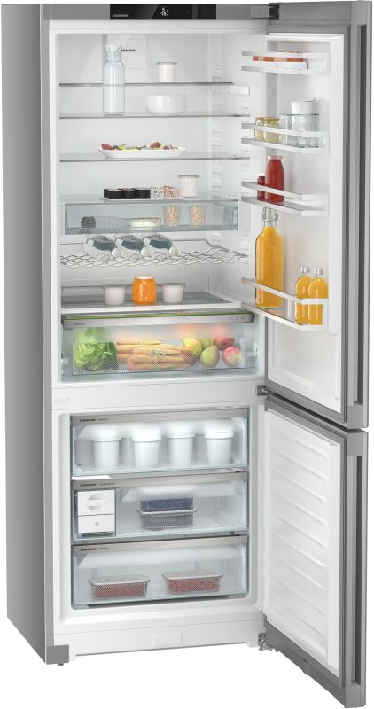 Холодильник Liebherr з нижн. мороз., 201.5x74.7х67.5, холод.відд.-346л, мороз.відд.-128л, 2дв., A++, NF, диспл внутр., сірий