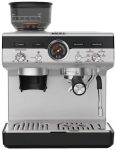 Кавоварка Krups ріжкова Precision+, 3.5л, вдубована кавомолка, ручний капучинатор, 15 бар, чорний-сірий