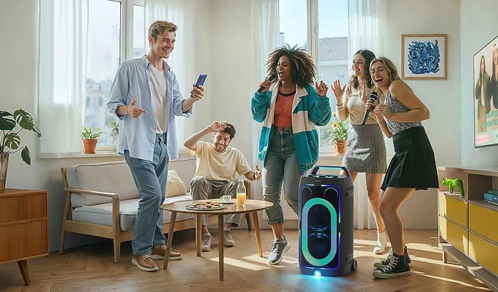 Акустична система Samsung MX-ST50F 240Вт, 2.0, BT, USB, 3.5 Mini Jack, IPX4, Party Lights+, SBC, AAC, чорний