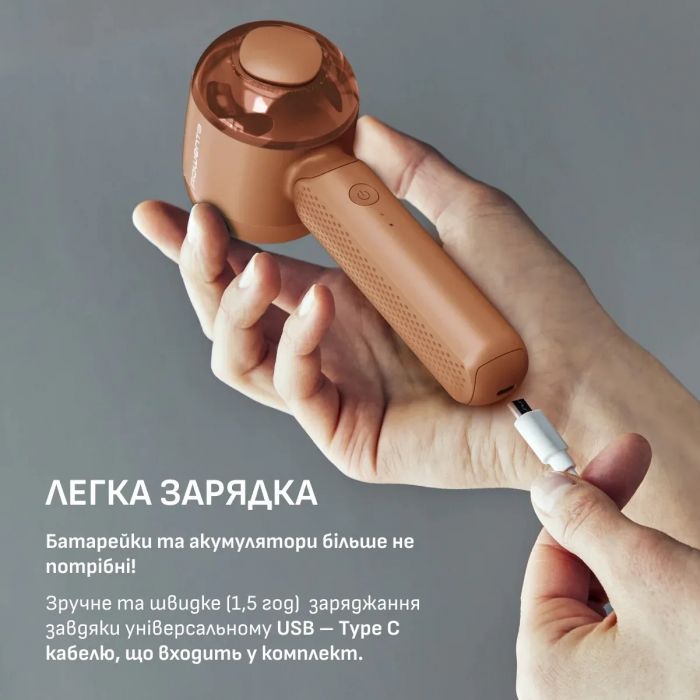 Машинка для видалення катишків Rowenta Easy Care, велика площа лез. 60 хв. роботи на одному заряді, USB, помаранчевий