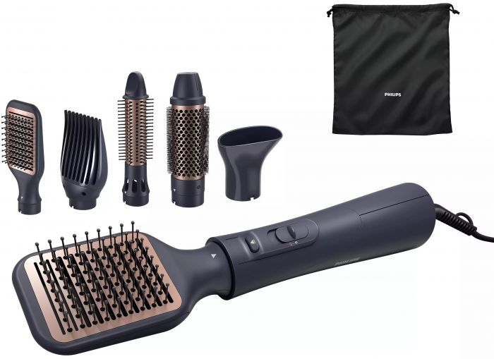 Фен-щітка Philips 5000 Series 1000Вт, 3 режими, іонізація, 5 насадок, синій