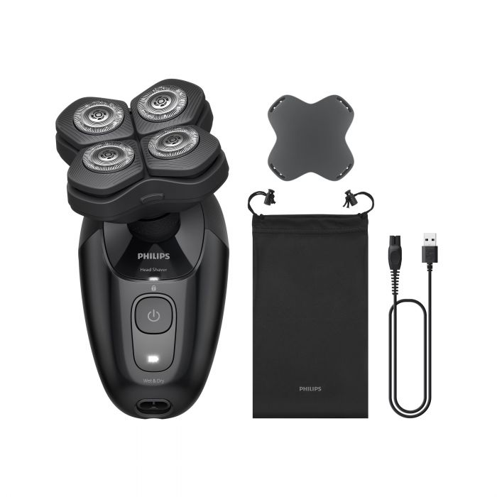 Бритва електр. для голови  Philips роторна Pro Series 5000, бритв.головок-4, Li-Ion, сух.+волог., чорний