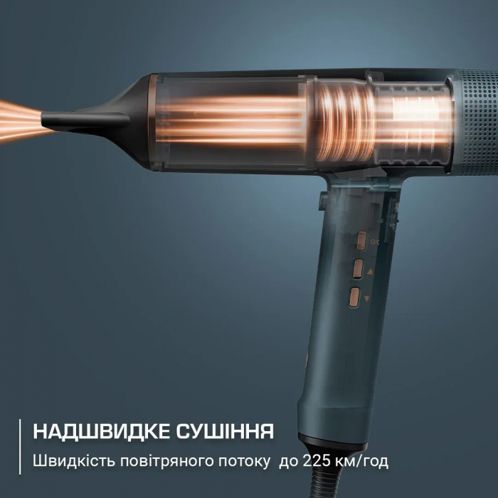 Фен Rowenta Maestria For you, 1800Вт, 3 режими, дифузор, іоніз-я, хол. обдув, дисплей, синій