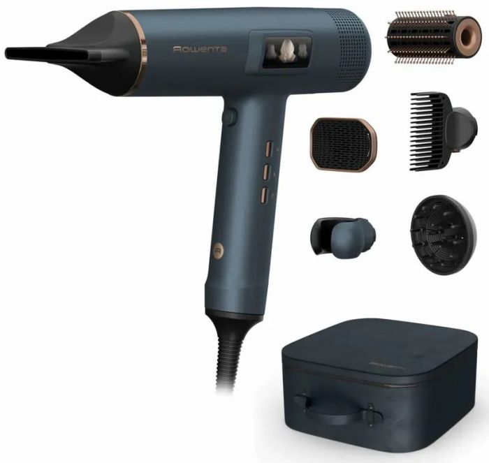 Фен Rowenta Maestria For you, 1800Вт, 3 режими, дифузор, іоніз-я, хол. обдув, дисплей, синій