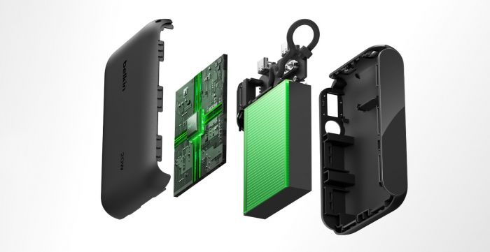 Акумулятор портативний літій-іонний Power Bank Belkin 10000мА·год, 20Вт, з дисплеєм, чорний