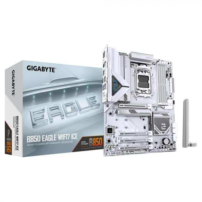 Материнська плата GIGABYTE B850 EAGLE WF7 ICE sAM5 B850 4xDDR5 M.2 Wi-Fi BT HDMI DP ATX