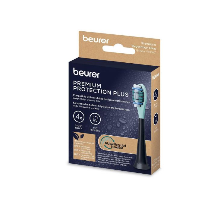 Насадки для зубних щіток Beurer SC 30/50 Premium Protection Plus, для чутливих ясен, 4 шт в комлекті, чорні