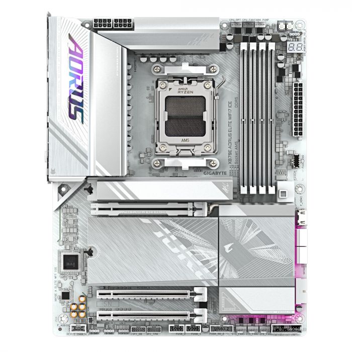 Материнська платаGIGABYTE X870E A ELITE WF7 ICE sAM5 X870 4xDDR5 M.2 Wi-Fi BT HDMI DP ATX