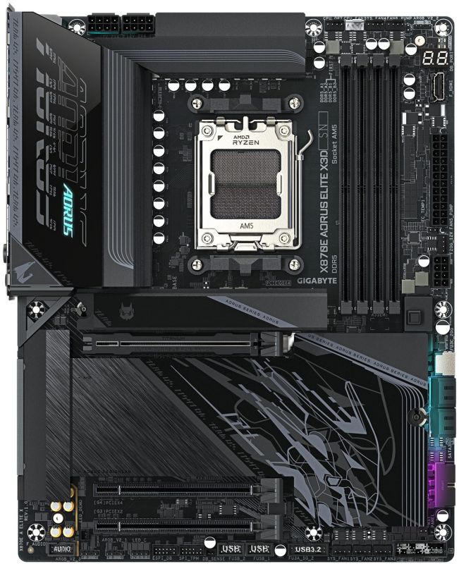 Материнська плата GIGABYTE X870E A ELITE X3D sAM5 X870 4xDDR5 M.2 Wi-Fi BT HDMI DP ATX