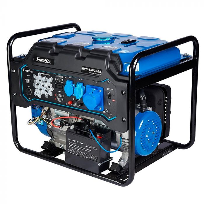 Генератор бензиновий EnerSol 230В 5/5.5кВт електростартер двигун EnerSol ES-390G 78.4кг