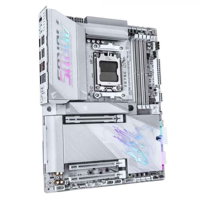 Материнська плата GIGABYTE X870E A PRO X3D ICE sAM5 X870 4xDDR5 M.2 Wi-Fi BT HDMI DP ITX