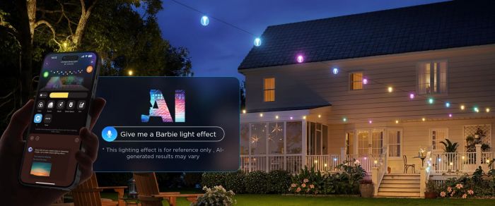 Набір світлодіодних ламп Govee H7025 Outdoor Clear Bulb String Lights, 15м, RGBIC/Warm White, WI-FI/Bluetooth, чорний