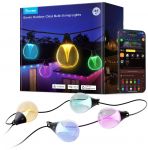 Набір світлодіодних ламп Govee H7025 Outdoor Clear Bulb String Lights, 15м, RGBIC/Warm White, WI-FI/Bluetooth, чорний