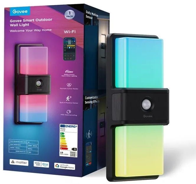 Світильник Govee H7078 Smart Outdoor Wall light, RGBICWW, IP65, WI-FI/Bluetooth, білий