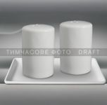 Набір для солі та перцю ARDESTO, 3 предмети, порцеляна, білий