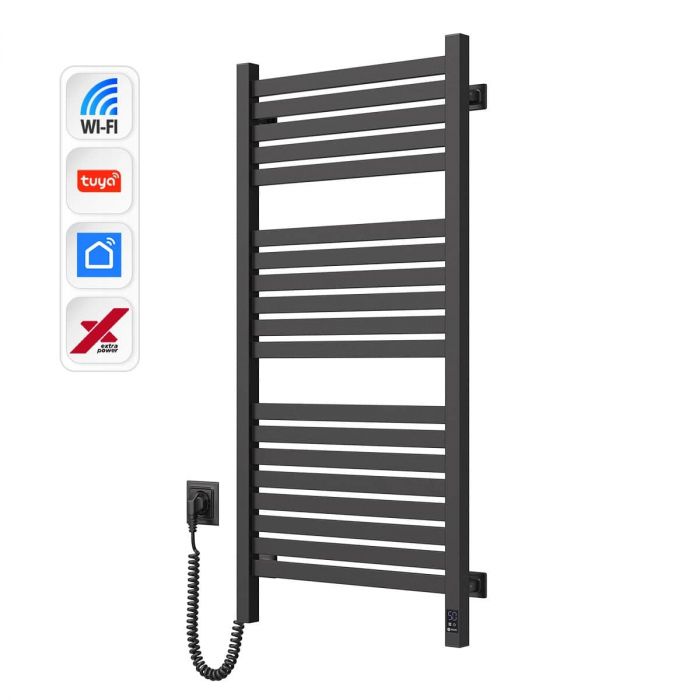 Рушникосушка Navin електрична Авангард Х, 1000х480х71мм, Wi-Fi, сталь, чорний муар, ліве підключення