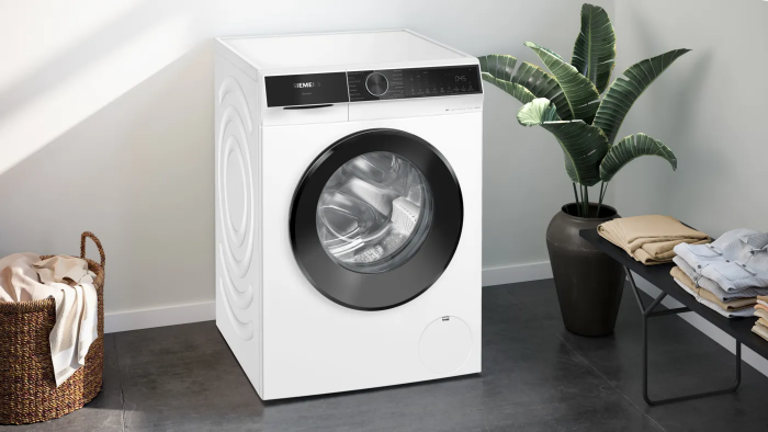 Пральна машина Siemens фронтальна, 9кг, 1400, A, 59см, дисплей, білий