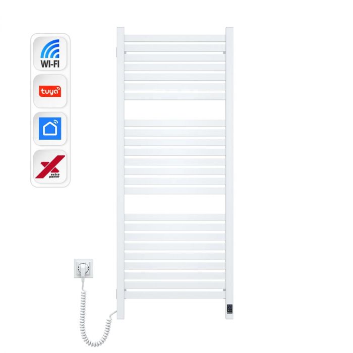 Рушникосушка Navin електрична Авангард Х, 1200х480х71мм, Wi-Fi, сталь, білий, ліве підключення