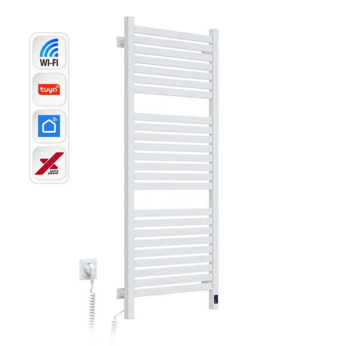 Рушникосушка Navin електрична Авангард Х, 1200х480х71мм, Wi-Fi, сталь, білий, ліве підключення