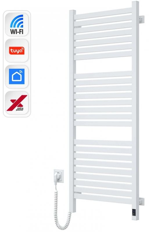 Рушникосушка Navin електрична Авангард Х, 1200х480х71мм, Wi-Fi, сталь, білий, ліве підключення