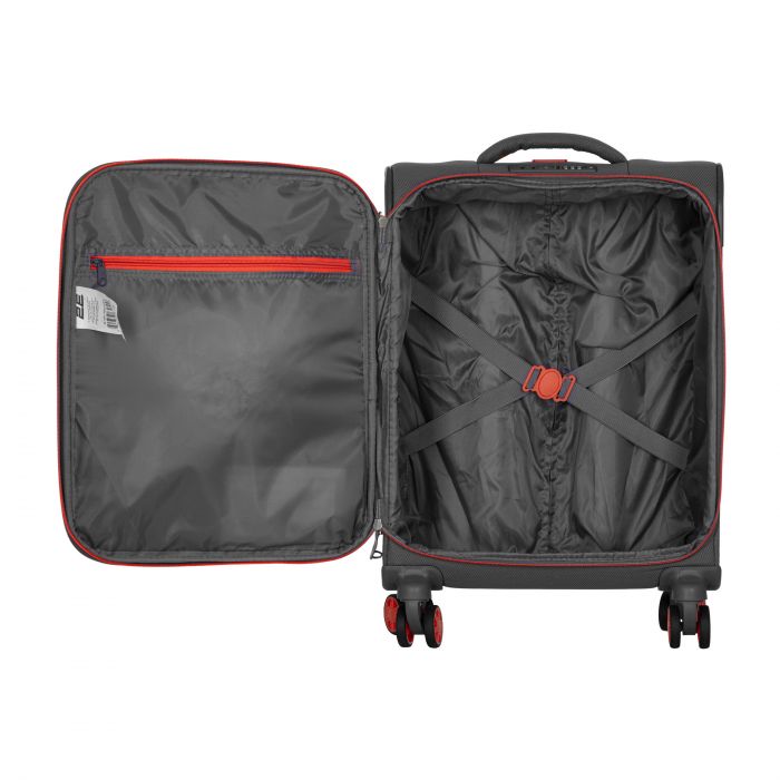 Набір валіз 2E, Trek, (M+S), TSA, 4 колеса, + 2 рюкзаки Cabin (2E-BPET-CABIN-GR), поліестр, сірий