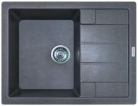 Мийка кухонна Adamant Anila, штучний камінь, прямокут., з крилом, 645х495х200мм, чаша - 1, врізна, сірий