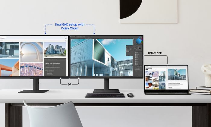 Монітор Samsung 27" S60UD HDMI, DP, USB, USB-C, MM, IPS, 2560x1440, 100Hz, 1ms