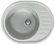 Мийка кухонна Adamant Ovum, штучний камінь, овальна, з крилом, 615х495х200мм, чаша - 1, врізна, Old stone