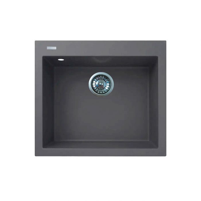 Мийка кухонна Adamant Univer, штучний камінь, квадрат, без крила, 560х500х200мм, чаша - 1, врізна, сірий