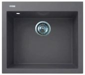 Мийка кухонна Adamant Univer, штучний камінь, квадрат, без крила, 560х500х200мм, чаша - 1, врізна, сірий