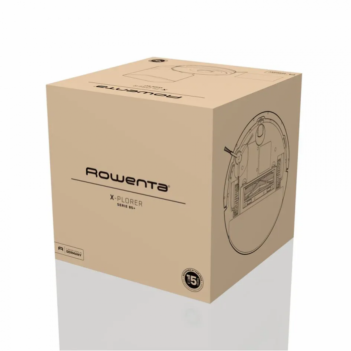 Робот-пилосос Rowenta миючий X-Plorer Serie 85+, 6000ПаВт, h=9.7см, 0.26л, конт пил -0.29л, автон. робота до 270хв, самоочистка, чорний