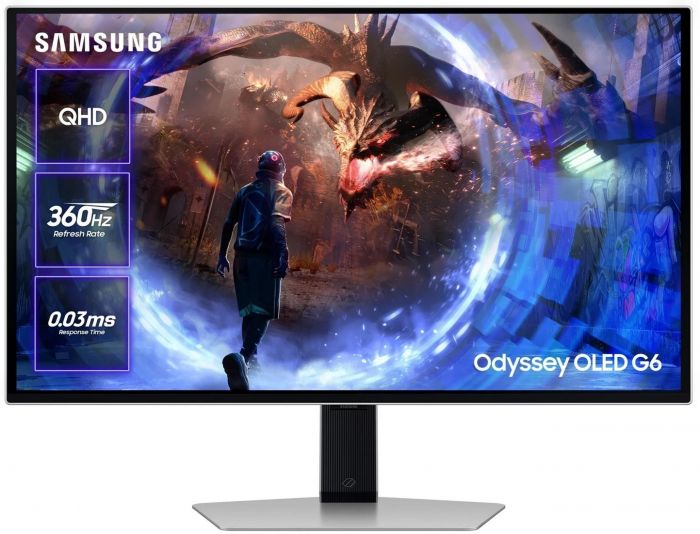 Монітор Samsung 27" G60SD HDMI, DP, USB, OLED, 2560x1440, 360Hz, 0.3ms. FreeSync Premium Pro