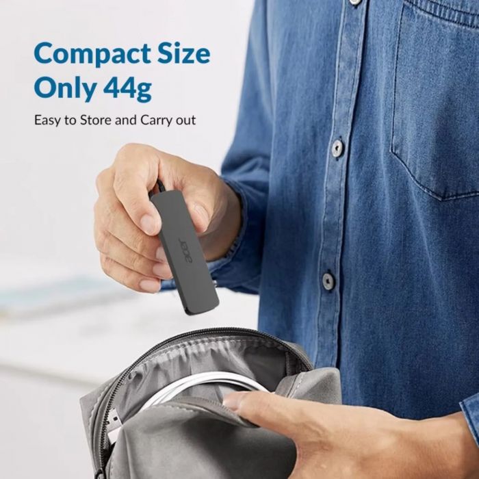 Хаб Acer 5in1 USB-С > 3xUSB-A3.0/HDMI/USB-C, 0.15м, сірий