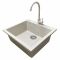 Набір кухонний Adamant Univer, штучний камінь, квадрат, без крила, 560х500х200мм, чаша - 1, врізна, Avena + змішувач