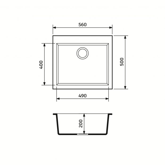 Набір кухонний Adamant Univer, штучний камінь, квадрат, без крила, 560х500х200мм, чаша - 1, врізна, Avena + змішувач