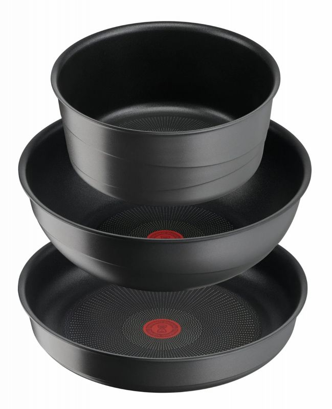 Набір посуду Tefal Ingenio Inspiration, 6 предметів, алюміній, скло, бакеліт, чорний