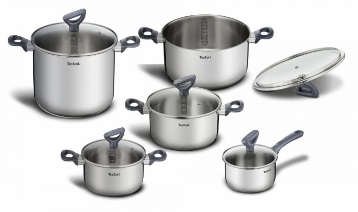 Набір посуду Tefal Daily Cook, 10предметів, нержавіюча сталь, бакеліт, скло